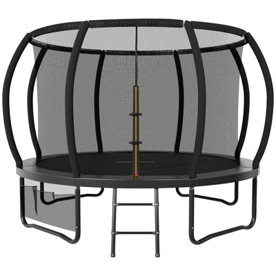 Maxway Furniture 366 in. x 366 in. Octagon Backyard Trampoline with Safety Enclosure Indoor Backyard: Above Ground Trampoline with Handlebar
