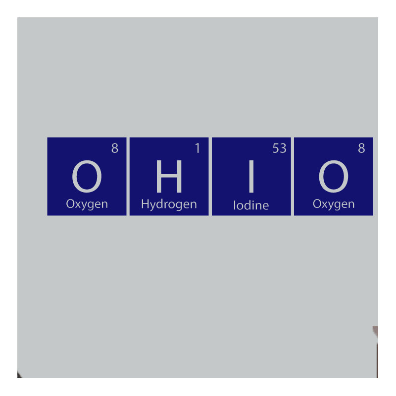 Décalcomanie murale ohio de table, Bleu marine