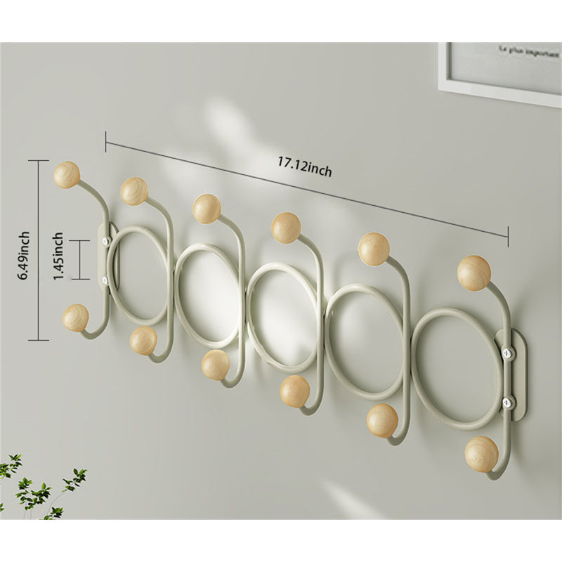 Portemanteau mural en métal Cathalina, Vert / beige