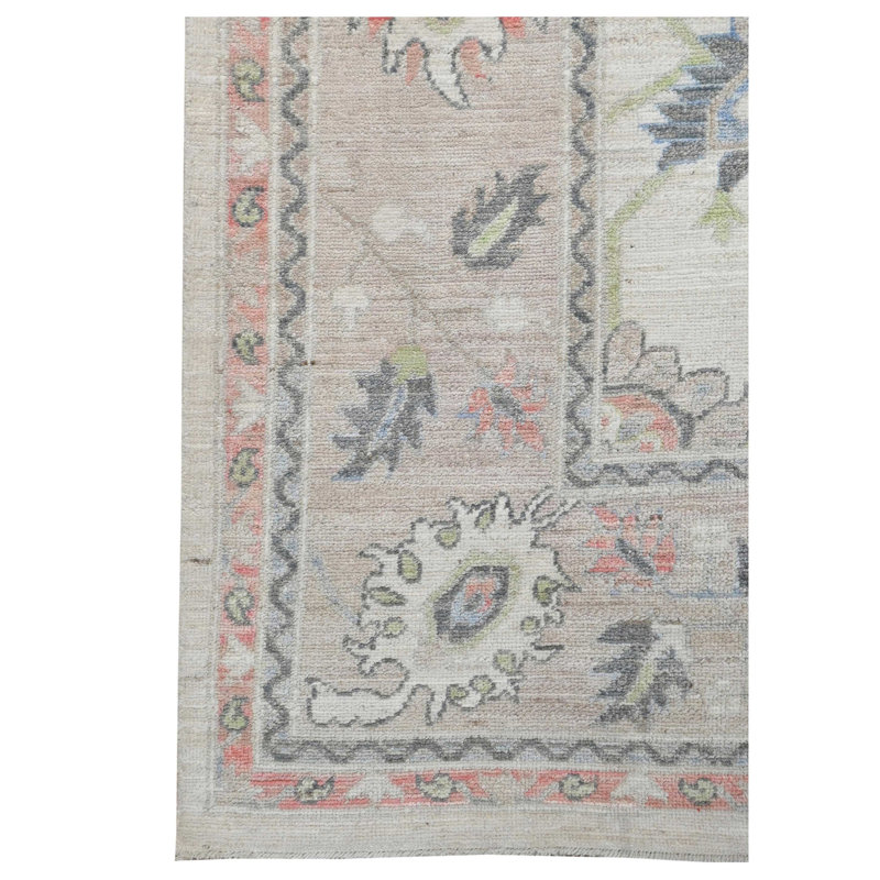 Pacific Ushak Wool Weft 9x12 Ivory / Beige Transitional Hand Knotted Rug