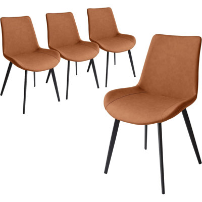 Josman Faux Leather Upholstered Dining Chair with Steel Legs