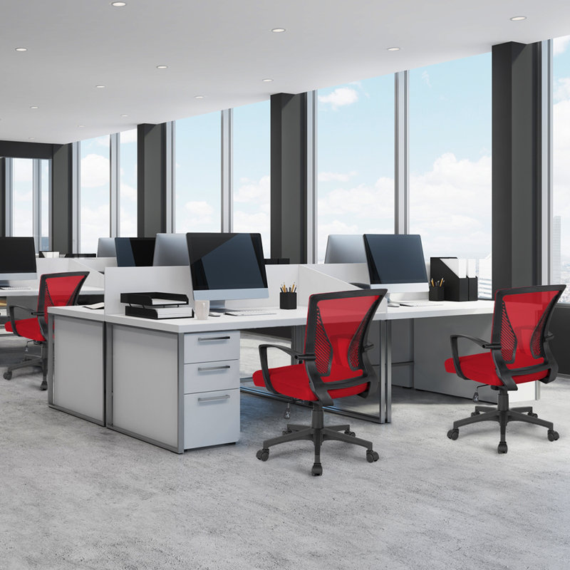 Mid-back Mesh Office Chair, Black, Red