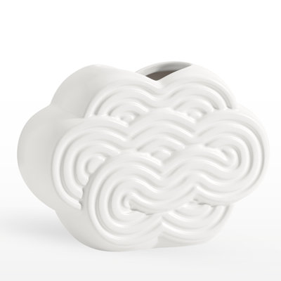Vase en céramique texturé blanc 8 "pour fleurs