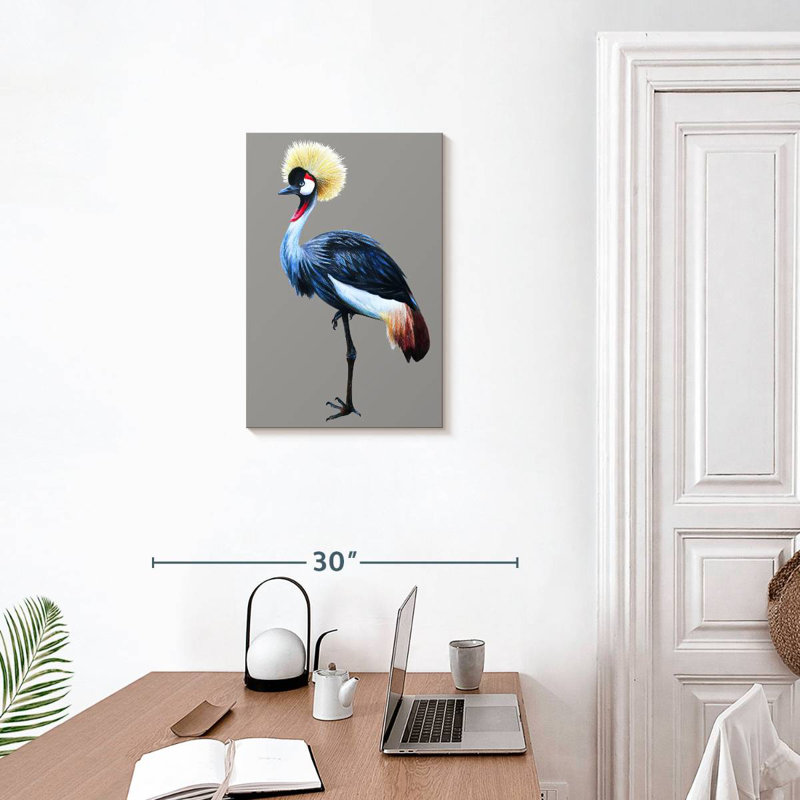 Brampt Crane With Grey Crown, 24" H x 16" W