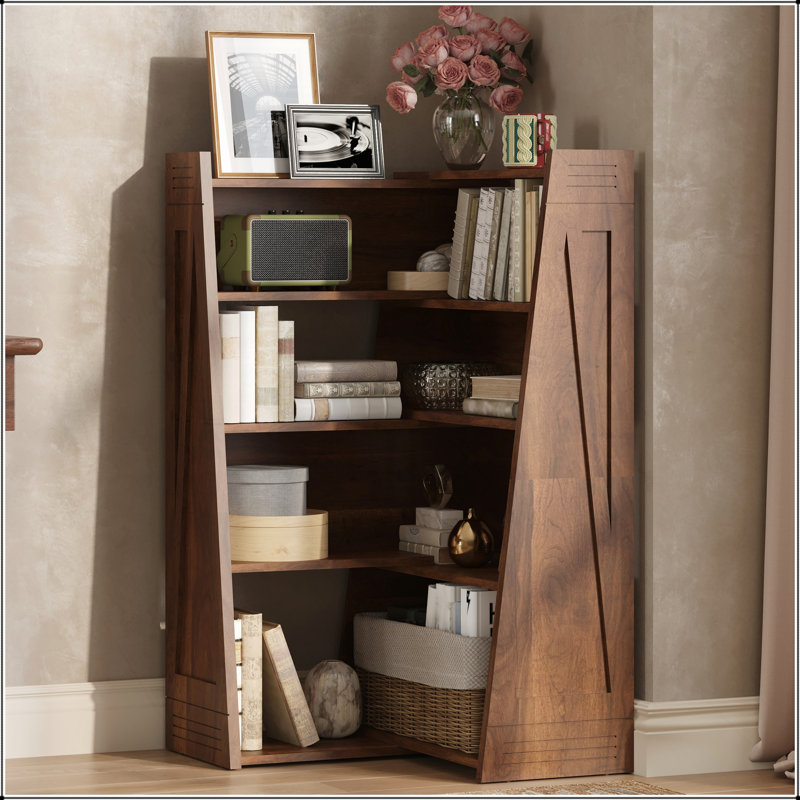 Bibliothèque convertible modulaire en noyer avec 3 configurations interchangeables pour un rangement et une présentation flexibles, parfaite pour les maisons modernes