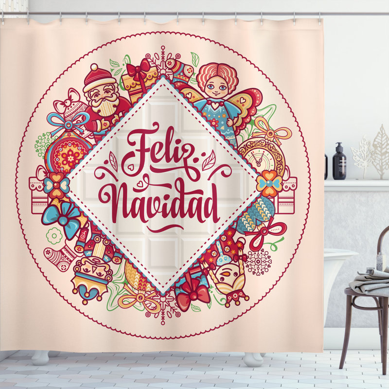 Shower Curtain with Hooks Included, 70" H x 69" W