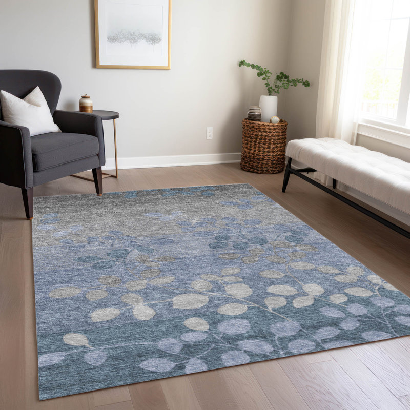 Tapis intérieur / extérieur lavable à la machine Xhevrie, Rectangle 2 pi 6 po x 3 pi 10 po