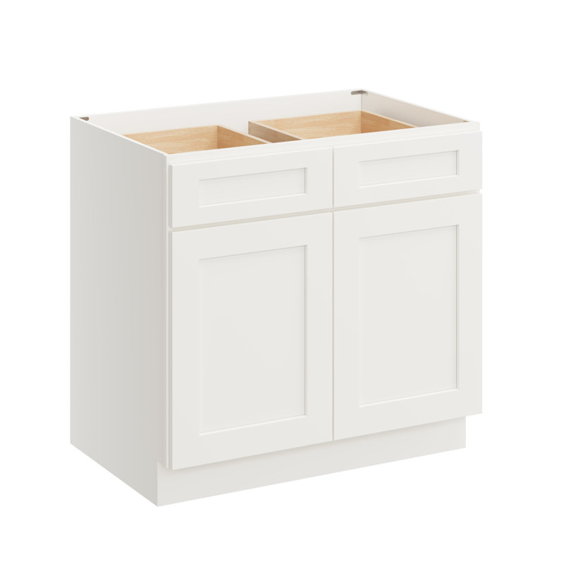 Armoire de cuisine avec 2 tiroirs L 36 po x H 34,5 po x P 24 po CASAINC, White Shaker