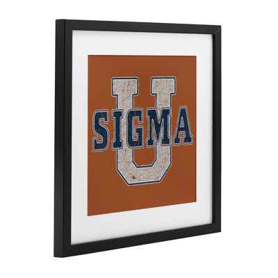 Sigma University on Brown Framed Print Under Glass, design by Grotto Studios