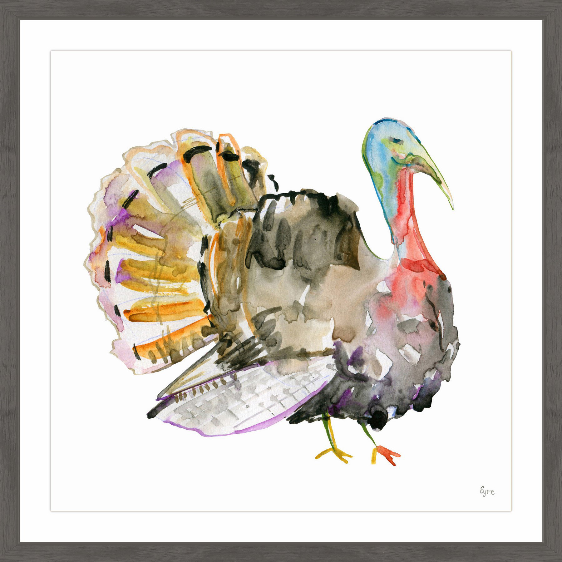 The Holiday Aisle® 'Colorful Turkey' Framed Painting Print & Reviews | Wayfair