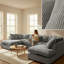 5 Seater Corduroy Corner Sofa -869341877