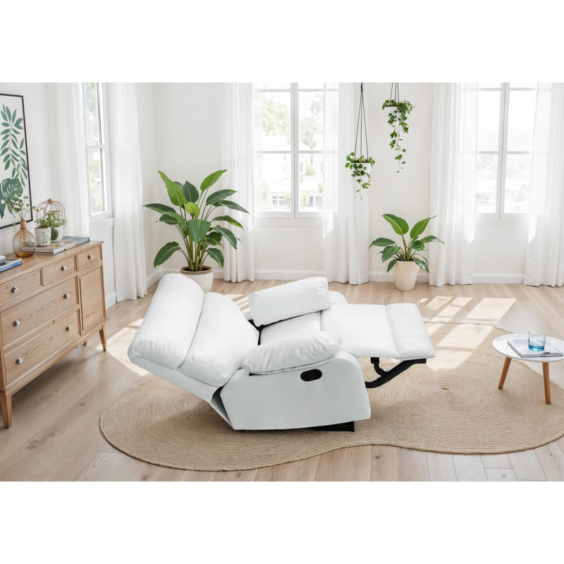 Ensemble de 2 fauteuils inclinables Larache, Blanc