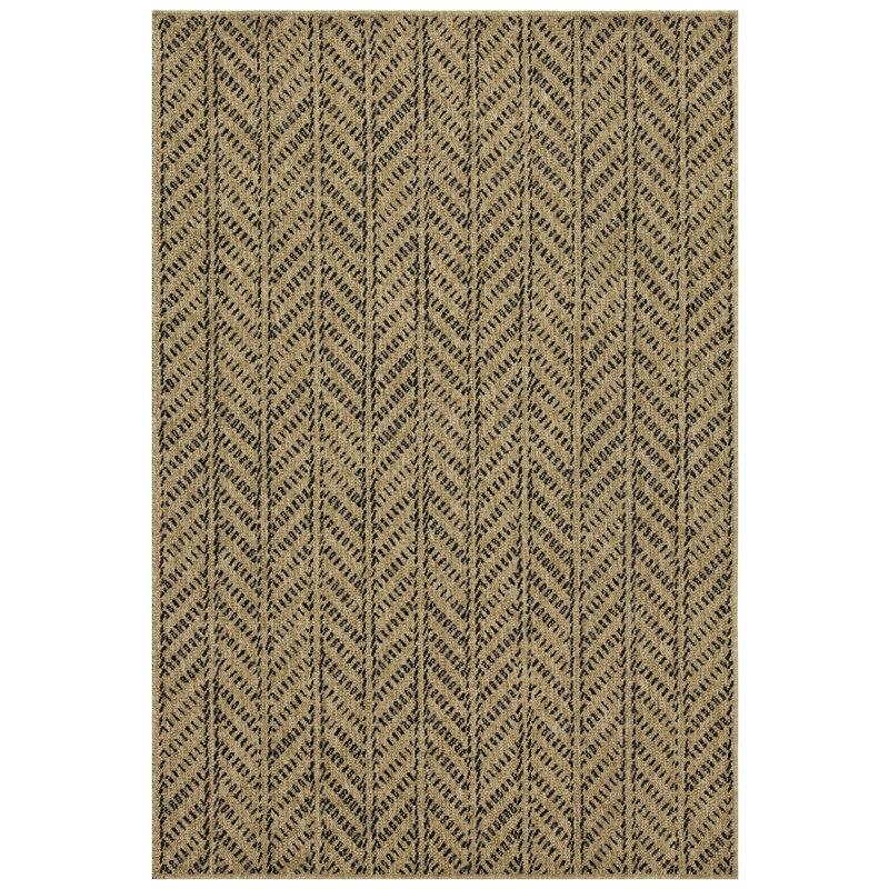 Earth Collection Jute/black Rug - 2 Ft. 7 In. Polypropylene,Stain , Pet , Indoor/outdoor Use Area Gcntl1012 Flatweave Construction