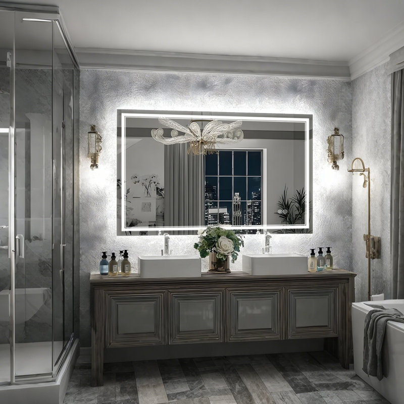 Chrisna UL Certified LED Bathroom Vanity Mirror, Front & Backlit, Anti-Fog Tempered Glass with 3-Year Warranty, 40"×36"