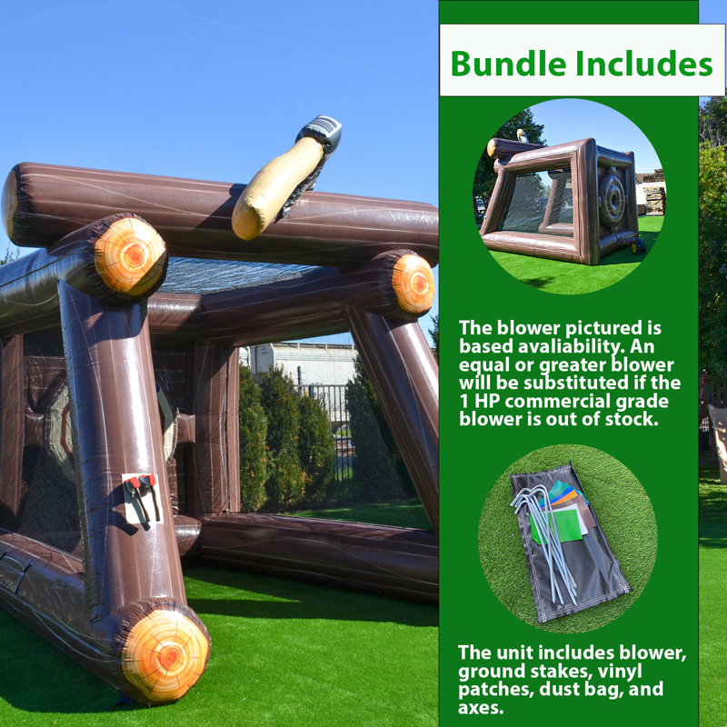XJUMP Axe Throwing Target Game Inflatable (with Blower And Foam Axes)