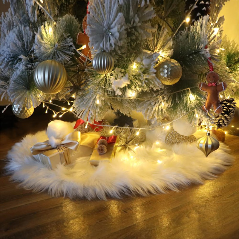 Andreq Faux Fur Tree Skirt, 120 cm