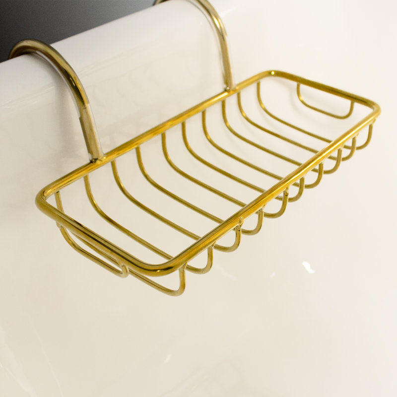 Premium Accessories Over Sink Soap Dish Holder, Brass