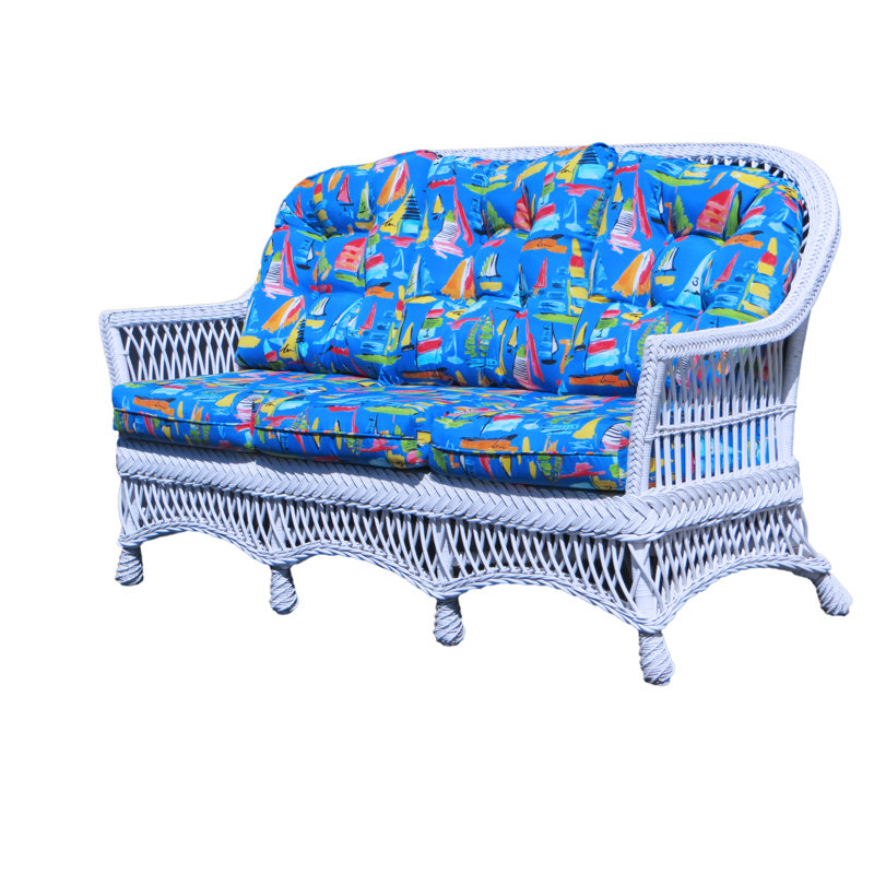 Calderon Upholstered 65'' Sofa, White, Noumea 100% Polyester