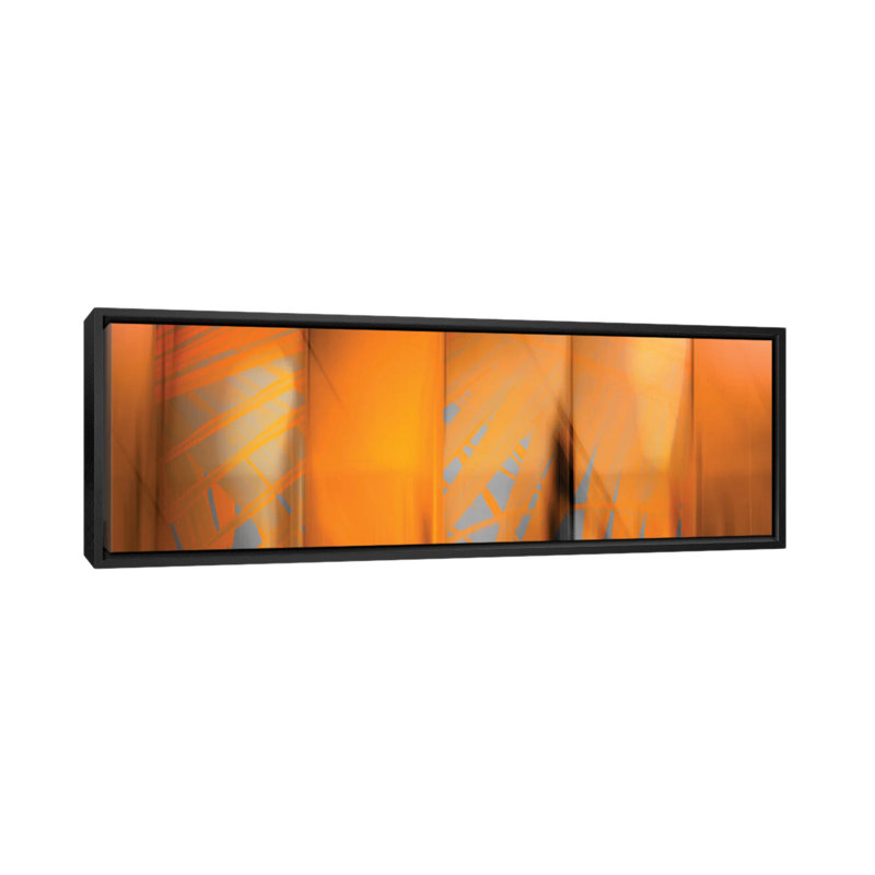 « mandarine on grey » par pi studio, reproduction d’impression sur toile tendue, H 12 po x l 36 po x P 1,5 po