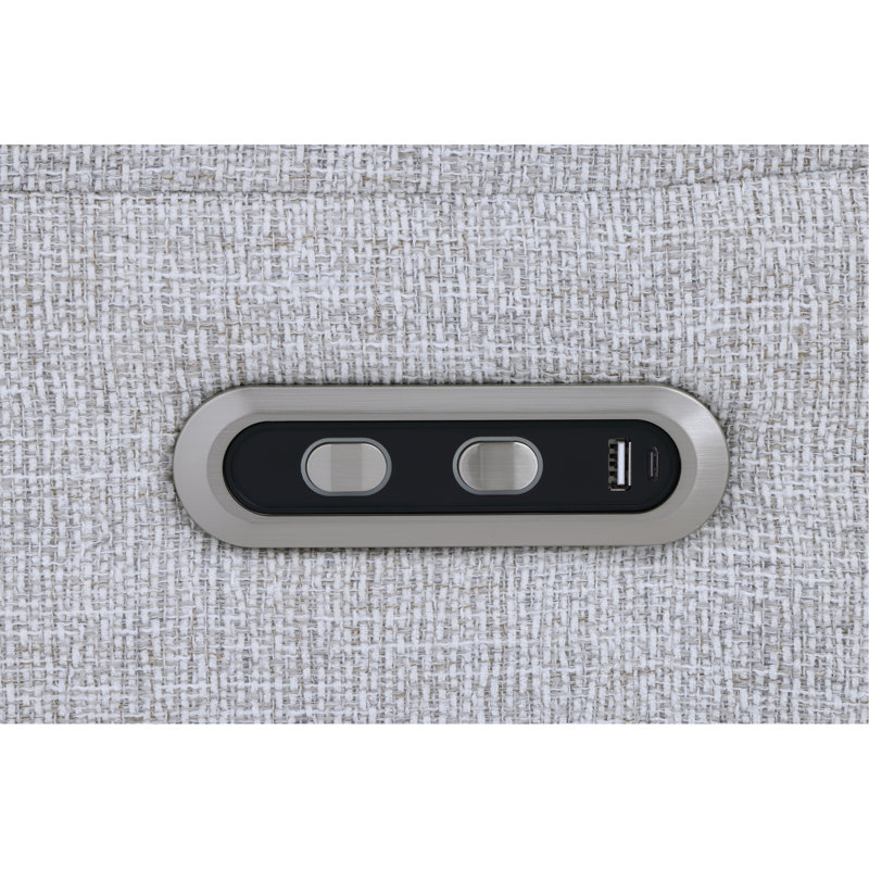 Causeuse en chenille grise à mouvement électrique avec port USB