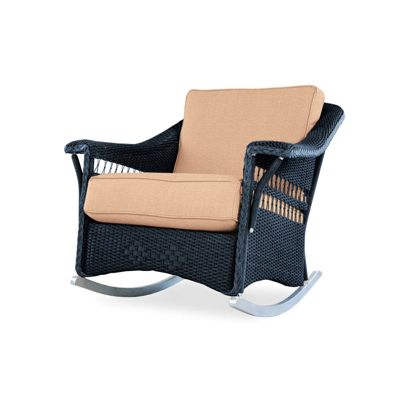 Nantucket Outdoor Rocker Chair, Demo Oatmeal, Ebony