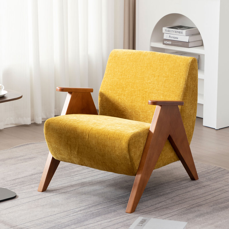 Upholstered Armchair, Yellow 