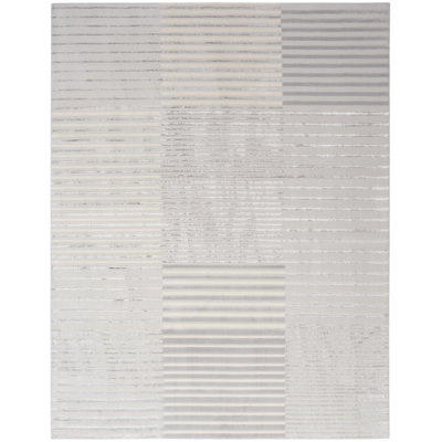 Breux Striped Grey Area Rug