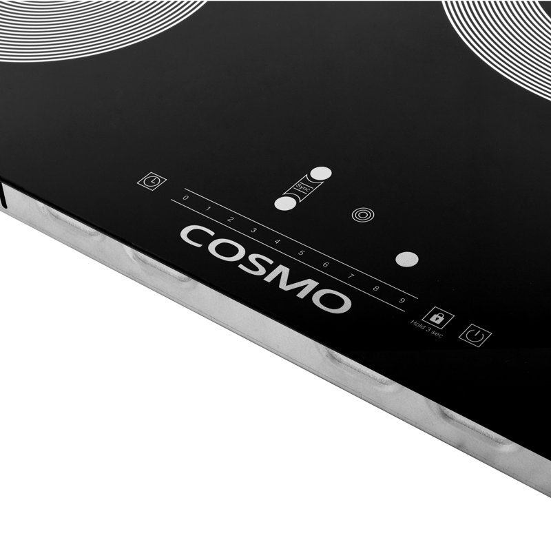 Cosmo 30 In. Electric Ceramic Glass Cooktop With 4 Elements, Triple Zone Element In Black