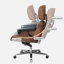 Chaise d'ordinateur pivotante en cuir