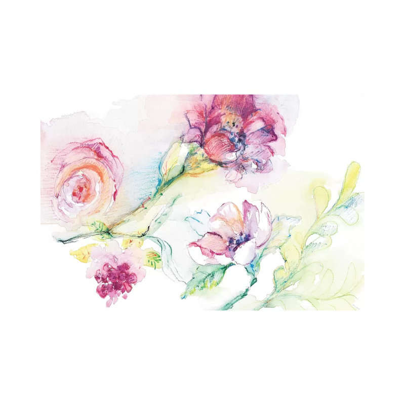 Light and Breezy Florals Ii 1 Piece Wrapped Canvas Wall Art, 20.32 cm H x 30.48 cm W