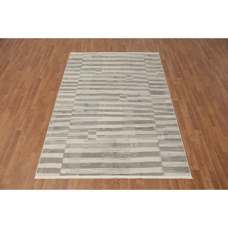 Modern Geometric Stripes Patterned Area Rug 5x7