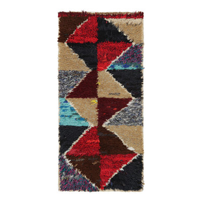 One-of-a-Kind 2'4"x5'3" 1950s Wool Area Rug