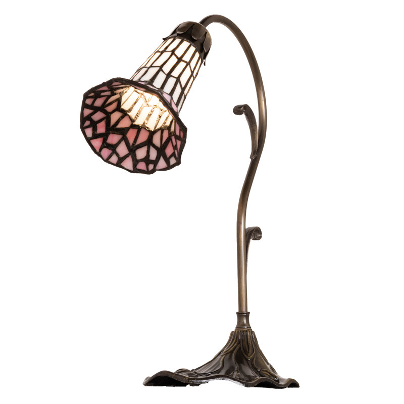 Aveley Arched Table Lamp, Pink/White