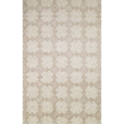 Basilia Geometric Area Rug in Khaki/Tan