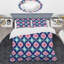 Ikat Ogee mauve - ensemble de housse de couette abstrait - microfibre de polyester-828089098