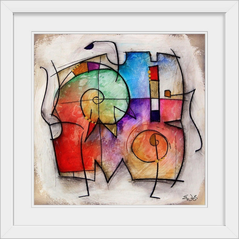 Malveaux " Galaxy III " by Eric Waugh, 28" H x 28" W x 1" D, White Framed