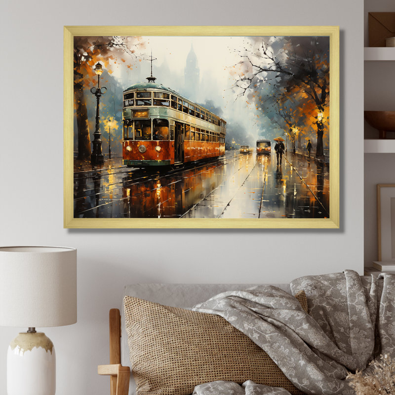 «Metro Pearl Pursuit» sur toile, Gold Picture Framed, 12" H x 20" W