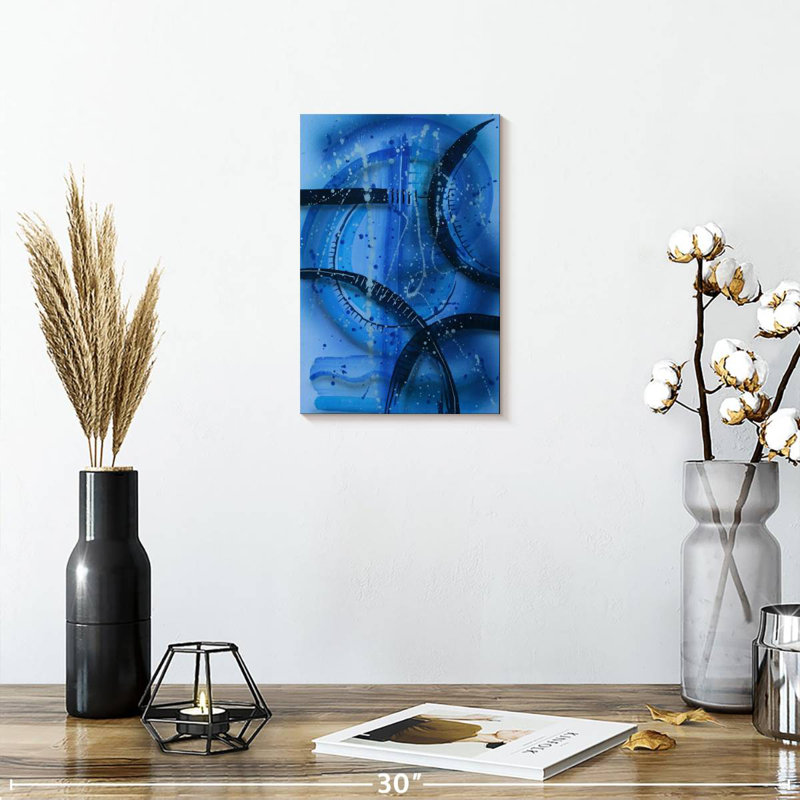 Avery Abstract Blue Tech, 12" H x 8" W