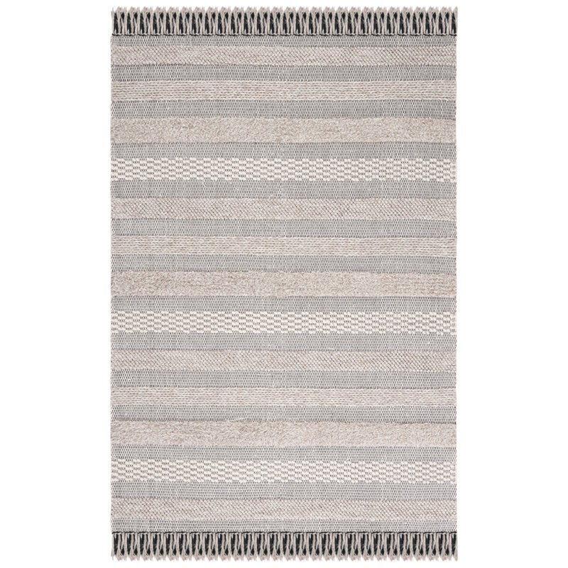Tapis rayé en laine / coton Ailiedh Vermont, Rectangle 3 pi x 5 pi