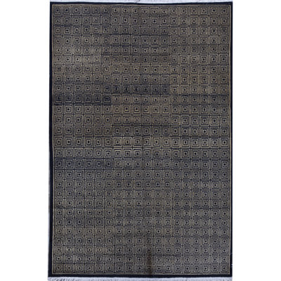 Hand-Knotted High-Quality Navy Area Rug