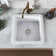 Square Fireclay 18" L x 18" W Undermount/Drop-In Kitchen Sink with Basket Strainer and Sink Grid