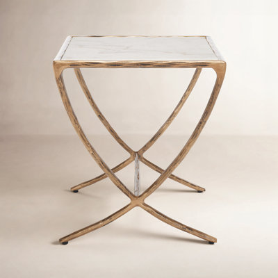 Evelynn Genuine Marble End Table