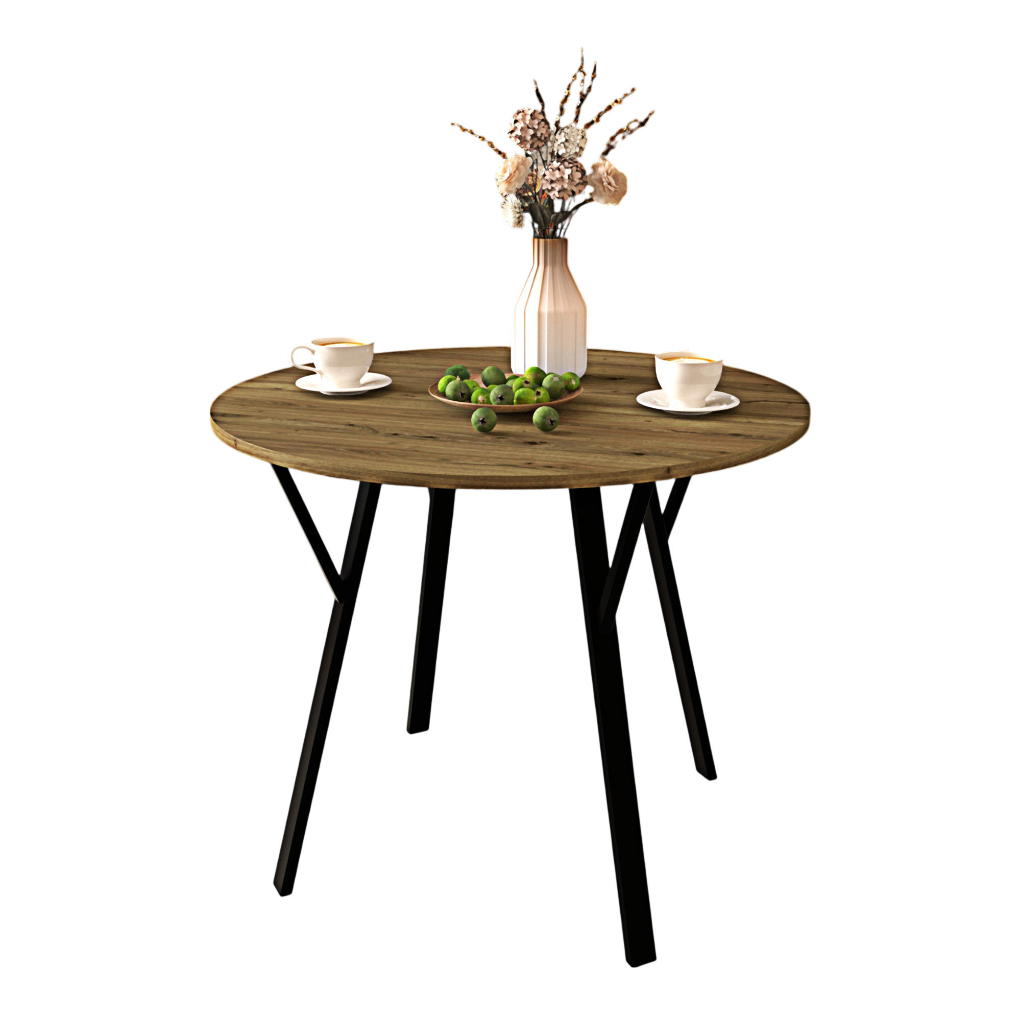 17 Stories 35.43 Inch Round Dining Table (Only Tables, No Chairs) | Wayfair