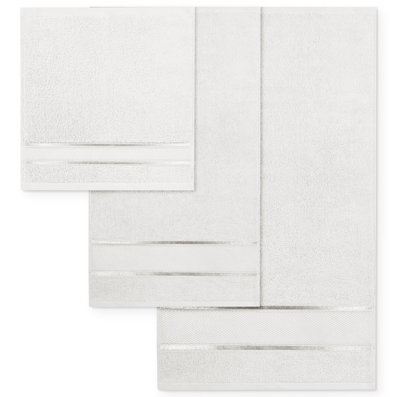 Ensemble de serviettes 6 pièces 100% coton Premium, Blanc