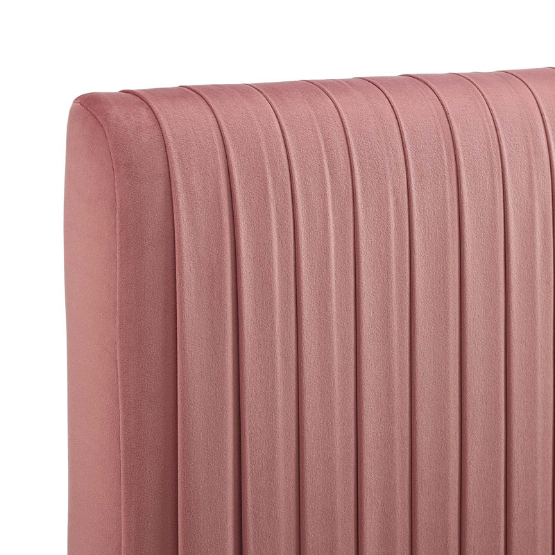 Eloise Channel Tufted Performance Velvet Headboard, Dusty Rose, King