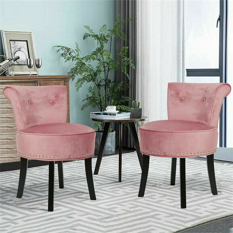 Solid + Manufactured Wood Accent Stool, Pink