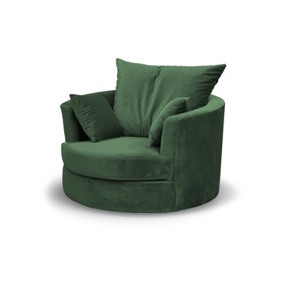 Curwood Upholstered Swivel Barrel Chair