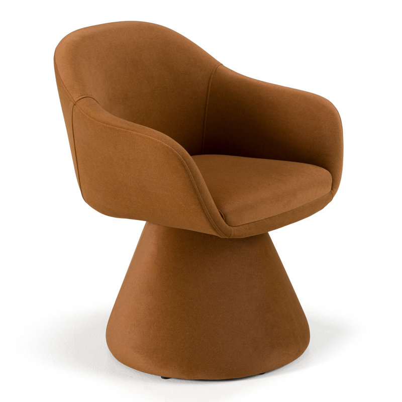 Chaise pivotante en tissu rouille moderne Temeka