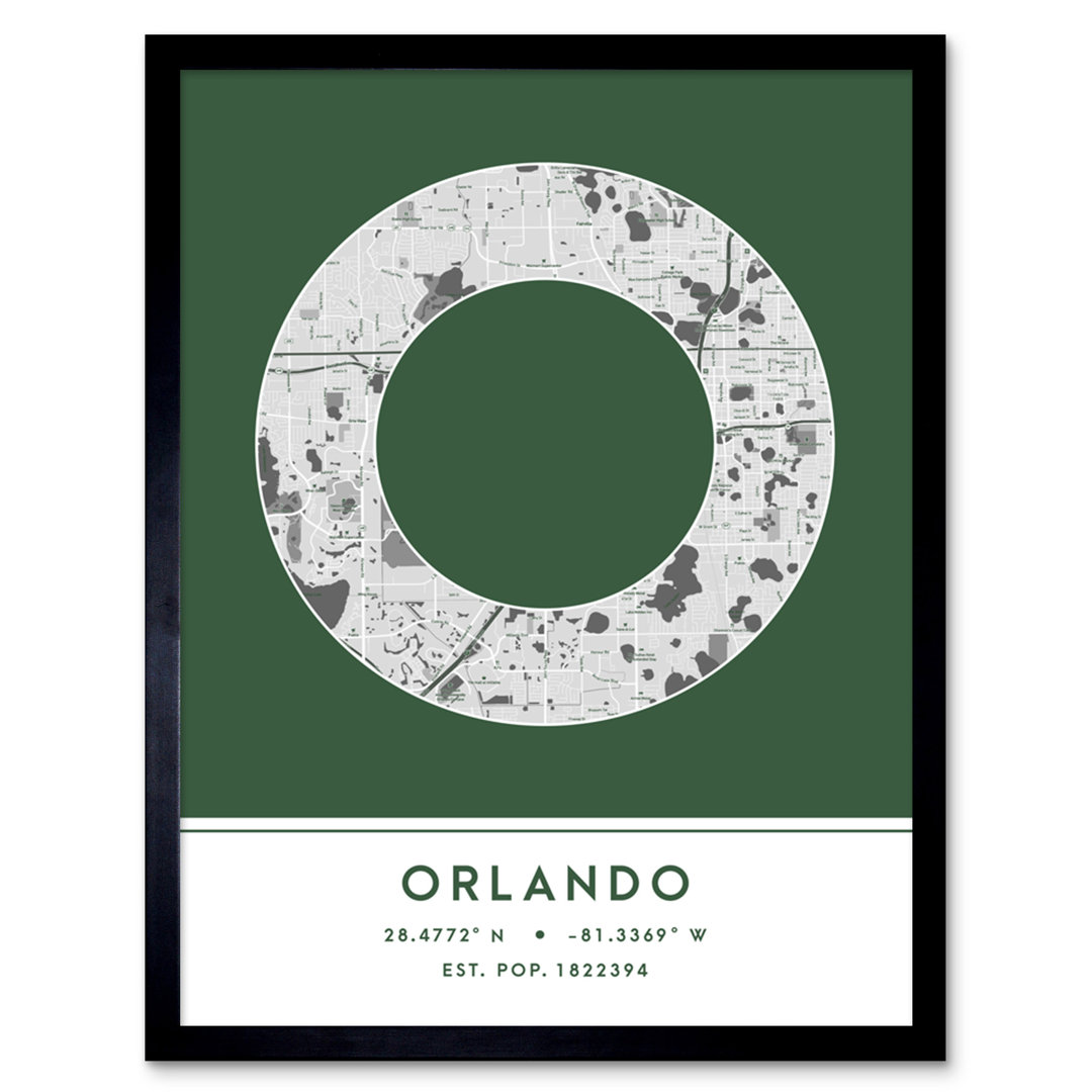 Orlando Florida United States City - Single Picture Frame Typography