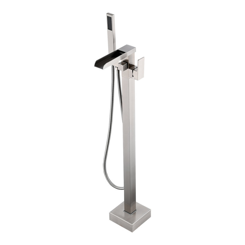 1 Handle Floor Waterfall Faucet, Silver
